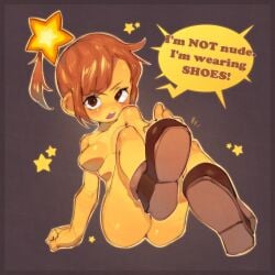 1girls ass breasts female mario_(series) mario_and_luigi_(series) nude onimiere starlow starlow_with_a_body tagme