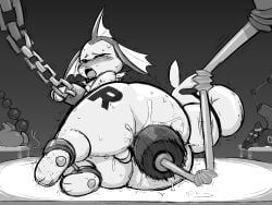 4:3 anal anal_beads anal_beads_in_ass anal_sex anthro ass balls blush bodily_fluids bound chains collar crying cuff_(restraint) dildo eeveelution espeon fangs generation_1_pokemon generation_2_pokemon genitals greyscale group heart_eyes heart_symbol huge_dildo machine male mechanical_penis monochrome nintendo nude object_in_ass open_mouth pawpads paws penetration penis pokemon pokemon_(species) restraints sex_toy sex_toy_in_ass sex_toy_insertion shackled shackled_ankles shackled_wrists shackles shaking shock_collar sweat tail tail_tied tattoo tears teeth thick_thighs tongue trembling trio umbreon vaporeon zlut385