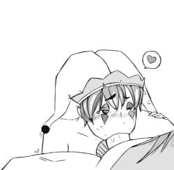 clown clown_makeup cock_worship enjoying_sex face_closeup gay gay_blowjob gay_male gay_sex greyscale half-closed_eyes hugh_morris jester jester_hat mii sex short_hair skinny tomodachi_life tomodachi_life:_living_the_dream