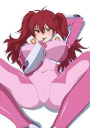 blush blushing blushing_female camel_toe cameltoe dumb_face earrings fanart female_villain freckles freckles_on_face ginger ginger_female ginger_hair gundam gundam_00 hair_between_eyes hazel_eyes jewelry large_breasts mecha_pilot_suit mobile_suit_gundam nena_trinity pilot_suit stud_earrings tagme twintails twintails_(hairstyle) villainess yellow-eyed_female yellow_eyes