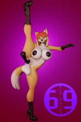 2024 2:3 3d 3d_(artwork) absurd_res animal_genitalia animal_penis anthro areola balls big_balls big_breasts big_penis biped breasts butt canid canine clothing digital_media_(artwork) equine_genitalia equine_penis erection flared_penis footwear footwear_only fox fur futanari genitals green_eyes gynomorph hair herm_(lore) hi_res high_heels high_heels_only huge_penis intersex japanese_text long_hair looking_at_viewer mammal marti_dumont medial_ring mismatched_genitalia mostly_nude multicolored_body multicolored_fur navel nipples nude orange_body orange_fur paws penis raised_leg shoes solo standing standing_split tail tail_down ted_jones_(artist) text vein veiny_penis