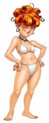 1girls ai ai_art ai_assisted ai_generated anonemus1 bikini cartoon_network ed_edd_n_eddy female female_only fusionfall hoop_earrings lee_kanker orange_hair sole_female solo solo_female thick_thighs white_bikini