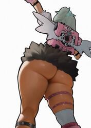 1girls angels_of_delusion ass ass_focus backpack big_penis fake_wings fat_ass huge_ass huge_thighs low-angle_view no_panties plump plump_ass raised_arm short_skirt spiralnoww sunna_(zenless_zone_zero) tagme thick_thighs viewed_from_below voluptuous wings zenless_zone_zero