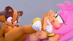16:9 2026 2girls 3d 3d_(artwork) 4k absurd_res amy_rose anthro anthro_on_anthro areola badger big_areola big_breasts big_nipples blender blue_eyes blush boomerang_(tv_network) breasts brown_body brown_fur cartoon_network dekaranger digital_media_(artwork) duo eulipotyphlan feet female female/female foot_fetish foot_focus foot_lick fur genitals green_eyes hair hedgehog hi_res interspecies licking mammal multicolored_body multicolored_fur mustelid musteline nipples nude open_mouth orange_body orange_fur pink_body pink_hair render sega smile soles sonic_(series) sonic_boom sonic_the_hedgehog_(series) sticks_the_badger sticks_the_jungle_badger toes tongue tongue_out twintails3d two_tone_body two_tone_fur vulva widescreen