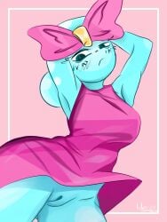 1girls blurrice_(artist) breasts bubble dandy's_world poppy_(dandy's_world) pussy roblox roblox_game tagme