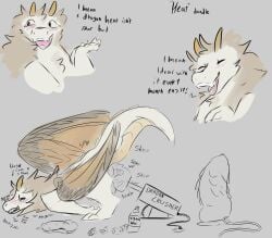 absurd_res anthro ass_up axxelroze blush blush_lines cum_drop dialogue dildo dragon english_text feral fucked_silly fucking_machine furry hi_res looking_at_viewer looking_pleasured lube lube_bottle machine male mythological_creature mythological_scalie mythology onomatopoeia raised_tail scalie sex_toy slit_play smile solo sound_effects tail text