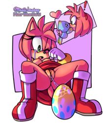 2017 amy_rose anthro areola ass birth breasts chao_(sonic) clitoris crying egg egg_laying erect_nipples female heart hedgehog hi_res kissing mammal marthedog misswerehog nipples open_mouth presenting presenting_pussy pussy pussy_juice pussy_juice_string sega sonic_(series) spread_legs spreading tears upskirt