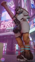 3d_(artwork) 9:16 absurd_res animal_genitalia animal_penis anthro balls big_balls big_ears big_penis blender_(artwork) blender_cycles_(artwork) city cyberpunk digital_media_(artwork) equine_genitalia equine_penis erection flared_penis fluxcore genitals gesture hand_gesture hi_res huge_balls huge_cock hyper hyper_balls hyper_genitalia hyper_penis lagomorph leporid looking_at_viewer looking_down male mammal mottled mottled_genitalia necktie outside penis pointing pointing_at_penis rabbit smile smiling_at_viewer smirk smirking_at_viewer solo thick_thighs wide_hips