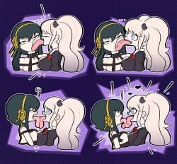 2d 2d_(artwork) 2d_artwork 2girls black_hair black_hair_female blue_eyes blue_eyes_female breasts crossover danganronpa digital_drawing_(artwork) digital_media_(artwork) face_lick face_licking female female/female female_focus female_only forced_yuri human human_female junko_enoshima licking licking_face light-skinned_female light_skin long_hair long_hair_female mk210 red_eyes red_eyes_female red_lips small_breasts spy_x_family strawberry_blonde_hair thorn_princess tongue tongue_out tongue_wrestling weird_crossover yor_briar yor_forger