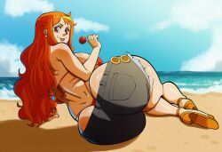 aai_generated ai_generated ass ass_focus beach booty breasts butt_focus curvaceous curvaceous_body curvaceous_female curvaceous_figure curves curvy curvy_body curvy_female curvy_figure curvy_hips dark-skinned_male female female_only gigantic_ass gigantic_breasts gigantic_butt hips huge_ass huge_breasts huge_butt jiggling jiggling_ass lollipop lubbasdump massive_ass massive_hips nami_(one_piece) on_side one_piece orange_hair pirate rough_sex sex thick_ass thighs tongue tongue_out vaginal_penetration wide_hips