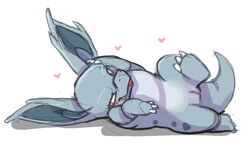 1girls anthro belly big_ears blue_skin blush claws eyelashes fangs feet female female_only half-closed_eyes heart heart-shaped_pupils looking_at_viewer nidorina nintendo nude pokemon ponni pussy red_eyes smile solo spread_legs tail teeth tongue tongue_out video_games white_background