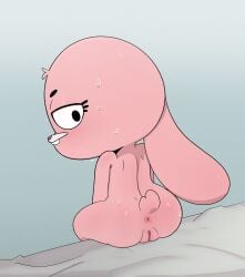 1girls anais_watterson anthro anthro_female anthro_only anthro_solo anus ass blush blushing cartoon_network catrash completely_naked completely_naked_anthro completely_naked_female completely_nude completely_nude_anthro completely_nude_female cub eyebrows eyelashes female female_cub female_only fur furry furry_female furry_only hi_res lagomorph looking_at_viewer looking_back mammal naked naked_anthro naked_female nude nude_anthro nude_female pink_body pink_fur pussy rabbit rabbit_girl rabbit_tail solo solo_anthro solo_female sweat tail the_amazing_world_of_gumball young young_anthro young_female