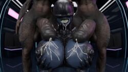 1girls 2futas 3d 3d_(artwork) 3d_model 3d_render alien_(franchise) alien_girl alien_vs_predator cum cum_on_body cum_on_breasts cum_on_face futa_on_female futa_with_female futanari monster_girl themandroid