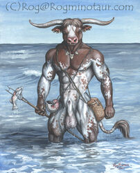 2001 anthro balls bovine cattle male male_only mammal minotaur penis rog_minotaur