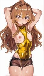 1girls ai_generated aisaka_taiga female female_only leotard pervert plushyplant small_breasts smaller_female solo toradora! white_background