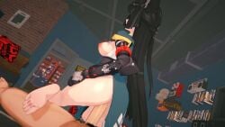 3d_animation animated barefoot feet hoshimi_miyabi koikatsu pov reverse_cowgirl_position soles tagme video zenless_zone_zero