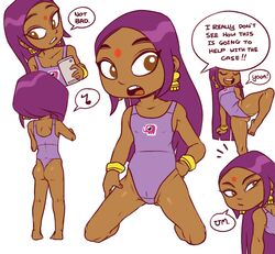 ass female human indian purple_hair sally_bollywood sally_bollywood:_super_detective squidapple swimsuit