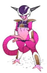 1boy alien ambiguous_gender demon dragon_ball dragon_ball_z frieza frieza_(first_form) full-length_portrait full_length highres horns kyura9een male male_only panties solo standing underwear