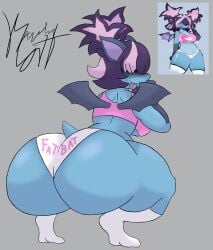 1girls bat_ears bat_girl bat_wings big_ass burningcat80 female furry inspired_by oc oc_character oc_request self_upload tagme text