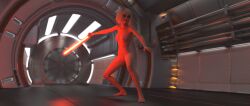 1girls 3d alexbridger blonde_hair dark_jedi female female_only lightsaber medium_breasts medium_hair naked nude nude_female pussy shaved_pussy shin_hati star_wars star_wars:_ahsoka