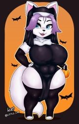 1girls anthro big_breasts big_thighs breasts chibi chibi_style costume curvy curvy_figure female female_only furry halloween huge_breasts huge_thighs large_breasts little_cat massive_breasts nun nun_outfit oc original_character stockings thick thick_thighs thighhighs thighs thunder_thighs