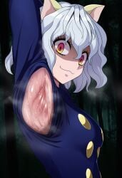 1girls ai_generated armpits hunter_x_hunter neferpitou smell smell_fetish smile sweat