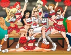 1boy 6+girls 8girls anthro ariel ariel_(the_little_mermaid) arm_around_neck arm_around_waist arya_stark bare_belly basketball basketball_court basketball_uniform big_breasts black_hair blonde_hair blue_eyes bobcut breasts brown_hair callie_briggs caressing_face caressing_head cheerleader cheerleader_costume cheerleader_outfit cheerleader_uniform cheerleaders cheerleading_uniform crossover crossover_pairing dc dc_comics diana_prince disney disney_princess domino_mask eastern_and_western_character elastigirl exposed_belly exposed_legs female game_of_thrones glasses grey_skin harem helen_parr hellsing justice_league_unlimited large_breasts long_hair long_legs lucky_bastard male multiple_girls my_hero_academia ochako_uraraka pom-poms pom_poms purple_hair raven_(dc) red_hair second-party_source seductive_look seductive_pose seductive_smile self_insert seras_victoria short_hair short_skirt shorts skirt sneakers socks straight superheroine swat_kats tail teen_titans the_incredibles the_little_mermaid_(1989_film) thick_thighs uraraka_ochako vampire_girl wadevezecha wonder_woman wonder_woman_(series) yellow_hair