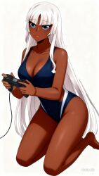 big_breasts blue_eyes breasts brown hair large liliana liliana_(wagaya_no_liliana-san) long skin wagaya_no_liliana-san white_hair