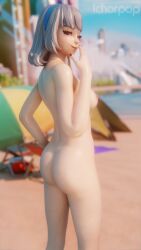 3d big_ass blender brat bratty epic_games female female_focus female_only fortnite fortnite:_battle_royale hair_ornament hairband ichorpop lexa_(fortnite) nude og_lexa_(fortnite) presenting red_eyes smirk watermark white_hair