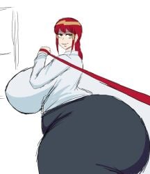 1girls 2d 2d_(artwork) 2d_artwork alternate_ass_size alternate_body_type alternate_breast_size ass ass_bigger_than_head ass_bigger_than_torso big_ass big_breasts big_butt chainsaw_man collar digital_drawing_(artwork) digital_media_(artwork) dog_collar female female_focus female_only japanese japanese_female large_ass large_breasts large_butt makima_(chainsaw_man) momiji_(artist) red_hair red_hair_female solo solo_female solo_focus