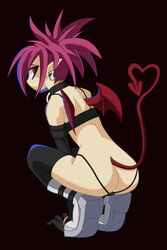 1girls anal anal_access anal_only anal_only_panties ass_cleavage backless_panties bat_wings butt_crack demon_tail disgaea disgaea_1 earrings etna female female_only heart heart_tail jewelry lowleg lowleg_panties nippon_ichi_software panties purple_hair red_eyes simple_background squatting tail thighhighs thong ultraspank underwear v-string wings