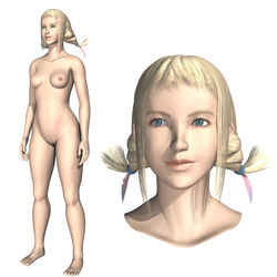 barefoot blonde_hair blue_eyes female female_only final_fantasy final_fantasy_xii human medium_breasts naked nude nude_female penelo solo tagme thick_thighs wide_hips