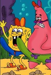 2boys anthro erection male male_only nickelodeon patrick_star sea_sponge smooth_skin spongebob_squarepants spongebob_squarepants_(character) starfish yaoinami