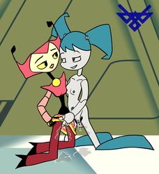 2d 2girls enydteva female gynoid humanoid jenny_wakeman multiple_girls my_life_as_a_teenage_robot robot robot_girl robot_humanoid sex smooth_skin vega_(mlaatr) xj-9 yuri