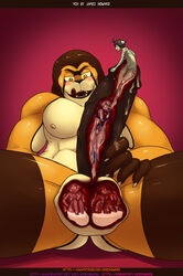 anthro balls big_balls blush canine cock_vore cum english_text erection fangs feline female female_prey fox hybrid internal invalid_tag james_howard licking licking_lips lion male male_pred male_prey mammal masturbation muscular okory open_mouth penis pose simple_background straight teeth text tongue tongue_out vore wang yaoi ych