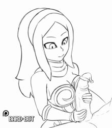 animated bard-bot female gravity_rush handjob kat_(gravity_rush) monochrome penis uncensored