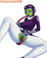 1girls alien alien_girl amphibian attea autocunnilingus ben_10 ben_10_omniverse big_breasts breasts clitoris clothing cunnilingus female frog frog_girl goggles goggles_on_head green_skin helmet humanoid incursean long_tongue masturbation open_mouth penetration princess pussy pussy_juice reit saliva spread_legs tentacle tongue torn_clothes vaginal_penetration yellow_sclera