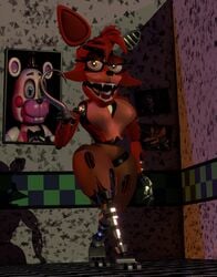 3d animatronic blender curvy five_nights_at_freddy's fox foxy_(fnaf) red_fur robot robot_girl withered_foxy yellow_eyes