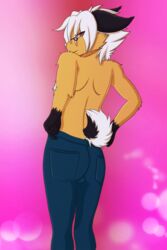 animated anthro ass bulge gen(inuki) kewtip looking_at_viewer thong trap