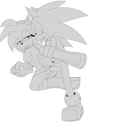 amy_rose anal anus balls furry hedgehog jammiez lifted mammal monotreme penis pussy sonic_(series) sonic_the_hedgehog white_background