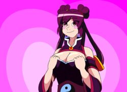 animated bouncing_breasts breasts flashing grape_(greatdragonad) looking_at_viewer presenting red_eyes smile zeurel