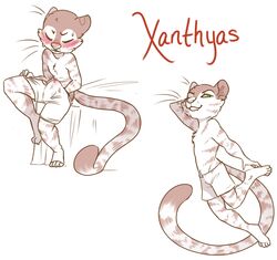 anthro blush bulge clothing feline looking_at_viewer male mammal masturbation redpixie smile solo sweat tiger underwear