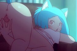 1boy 1girls 2017 5_fingers 5_toes accurate_art_style alternate_breast_size alternate_species animal_ears animated anus ass barefoot big_breasts blue_hair blue_skin bottomless breasts cartoon_network cat_ears caught clitoris closed_eyes clothed_female_nude_male duo erect_nipples eye_contact feline female fingering half-closed_eyes hanging_breasts human humanized humanoid imminent_sex looking_at_pussy mammal manyakis masturbation mature_female milf mother nicole_watterson nicole_watterson_(anime) nicole_watterson_(human) night nipples presenting presenting_hindquarters presenting_pussy pussy shiny shiny_skin shirt shirt_lift sofa spread_legs spreading startled surprise the_amazing_world_of_gumball the_amazing_world_of_gumball_(human) thick_thighs toes wide_hips