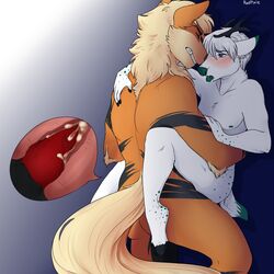 anal anal_sex animal_genitalia animal_penis anthro ass canine canine_penis cervine cum cum_in_ass cum_inside deer duo erection internal knot male mammal nude penetration penis redpixie sex yaoi