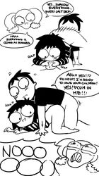 1boy 1girls 69 blowjob blush cum_inside_request dialogue fellatio female happy_sex imminent_impregnation impregnation_request monochrome sarah's_scribbles sarah_andersen straight tattoo webcomic wholesome