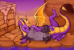 animal_genitalia caprine dragon female feral feral_on_feral horn interspecies male mammal penis public quartz_(gittonsxv) sheep size_difference sniffing spyro spyro_the_dragon straight sweat sweltering teats video_games