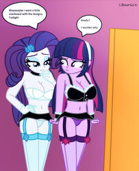 cbear624 equestria_girls friendship_is_magic lingerie multiple_females my_little_pony rarity_(eg) smooth_skin twilight_sparkle_(mlp)