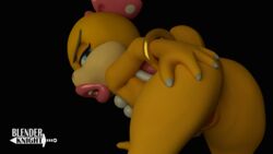 1girls 2017 3d absurdres anthro ass bent_over black_background blenderknight female female_only highres koopa koopaling looking_back mario_(series) nintendo pussy scalie simple_background solo wendy_o._koopa young