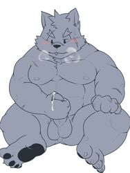 canine cum goujuyu male male_only mammal masturbation moritaka slightly_chubby solo tokyo_afterschool_summoners