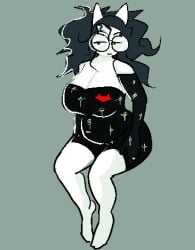 anthro cleavage deep_cleavage dress estrodiol glasses homestuck huge_breasts jade_harley tagme